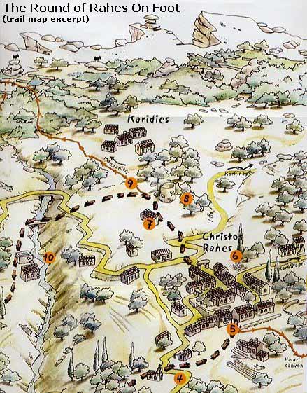 'Excerpt from The Round of Raches On Foot' trail map